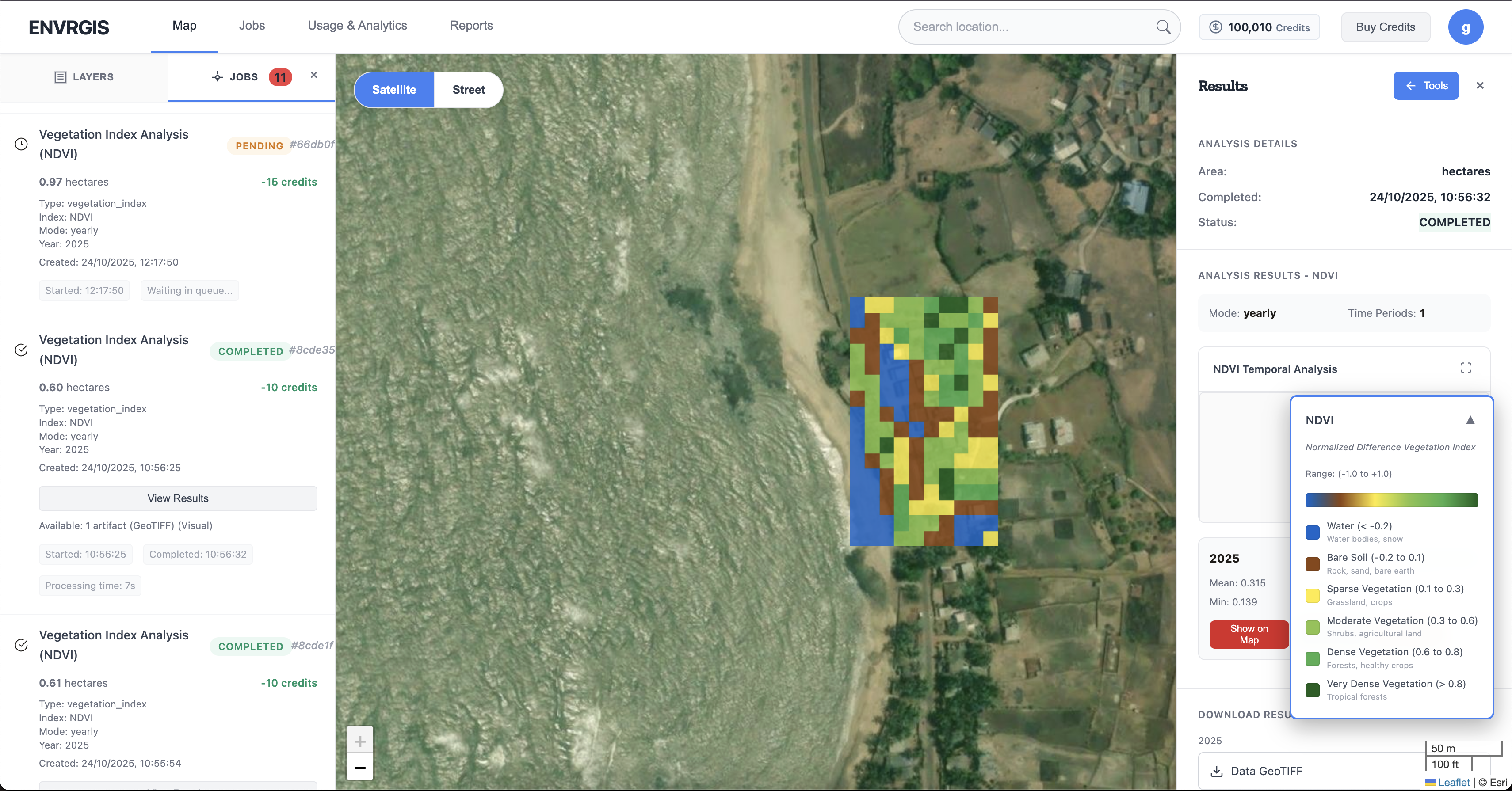 Main EnvrVision GIS interface